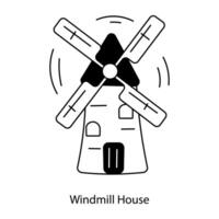 modieus windmolen huis vector