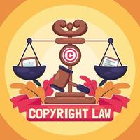 de wet van het auteursrecht concept vector