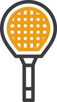 badminton racket twee kleur icoon vector
