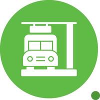 bus hou op glyph schaduw icoon vector