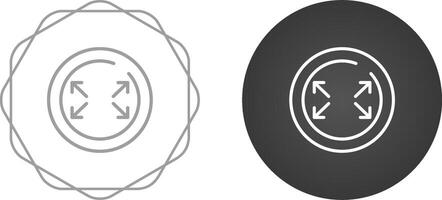 volledig scherm cirkel vector icoon