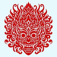 patroon illustratie vector kunst van demon samurai oni masker hannya masker japans schedel stijl hoofd tatoeëren illustratie vector ontwerp perfect voor t-shirt afdrukken sjabloon.