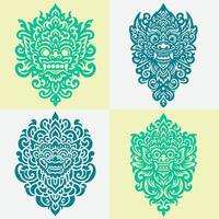 illustratie vector kunst van barong Bali illustratie patroon. perfect voor tatoeëren ontwerp.