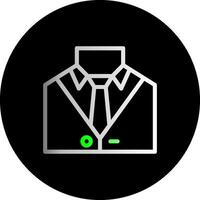 pak en stropdas vertegenwoordigen professioneel kleding dubbel helling cirkel icoon vector