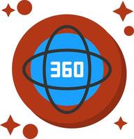 gevolg 360 staart kleur icoon vector