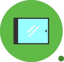 tablet vlak schaduw icoon vector