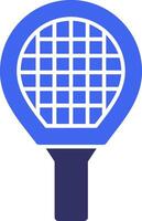 tennis racket solide twee kleur icoon vector