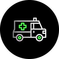 ambulance dubbel helling cirkel icoon vector