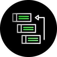 achterstand dubbel helling cirkel icoon vector