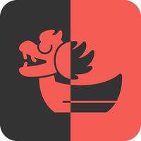draak boot rood omgekeerd icoon vector
