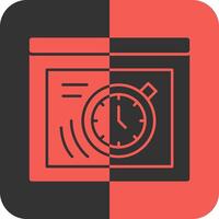 alarm klok rood omgekeerd icoon vector