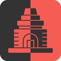 tempel rood omgekeerd icoon vector