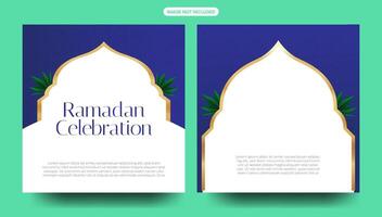 Ramadan sociaal media post realistisch sjabloon voor Islamitisch nieuw jaar viering bewerkbare vector