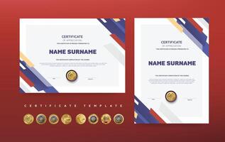 certificaat van waardering of prijs diploma sjabloon ontwerp en vector gouden luxe premie badges ontwerp