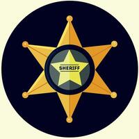 sheriff insigne icoon clip art geïsoleerd vector illustratie