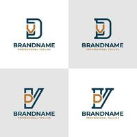 elegant brieven dv en vd monogram logo, geschikt voor bedrijf met vd of dv initialen vector