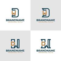 elegant brieven dw en wd monogram logo, geschikt voor bedrijf met wd of dw initialen vector