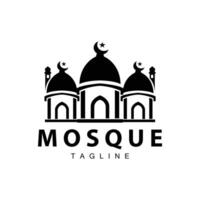 zwart silhouet ontwerp van Islamitisch plaats van aanbidden gemakkelijk modern minimalistische moskee logo sjabloon vector