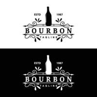 whisky logo ontwerp oud drinken fles gemakkelijk stijl retro wijnoogst bar restaurant sjabloon illustratie vector