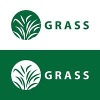 boerderij illustratie groen gras logo ontwerp gemakkelijk natuurlijk gras vector sjabloon