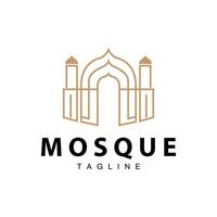 zwart silhouet ontwerp van Islamitisch plaats van aanbidden gemakkelijk modern minimalistische moskee logo sjabloon vector