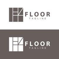verdieping logo ontwerp voor huis keramisch decoratie met minimalistische abstract vormen, vector sjabloon illustratie