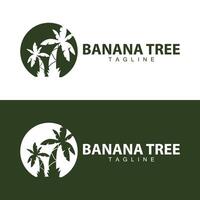 banaan boom logo, fruit boom fabriek vector, silhouet ontwerp, sjabloon illustratie vector