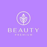 schoonheid vrouwelijk bloem fabriek welpen cirkel meetkundig lijn stijl minimalistische logo ontwerp vector icoon illustratie