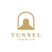 tunnel manier weg ondergronds gebouw minimaal stijl schoon logo ontwerp vector icoon illustratie