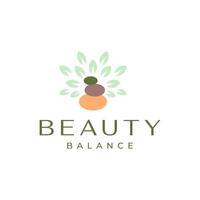 balans steen schoonheid yoga welzijn ontspannende kleurrijk logo ontwerp vector icoon illustratie