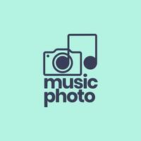 concert musical fotografie gemakkelijk camera Notitie muziek- lijn stijl minimaal logo ontwerp vector icoon illustratie