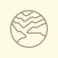 meer natuur buitenshuis cirkel lijn stijl minimalistische sticker logo ontwerp vector icoon illustratie