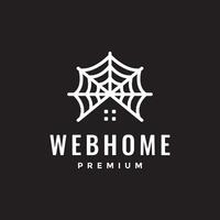 web insect spin huis dak modern minimalistische lijn stijl gemakkelijk logo ontwerp vector icoon illustratie