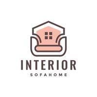 sofa fauteuil huis interieur meubilair kamer modern minimalistische stijl lijn gemakkelijk logo ontwerp vector icoon illustratie