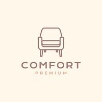 fauteuil meubilair eigendom interieur minimalistische gemakkelijk stijl lijn modern logo ontwerp vector icoon illustratie