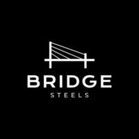 kabel bleef brug staal bouw gebouw gemakkelijk minimaal modern logo ontwerp vector icoon illustratie