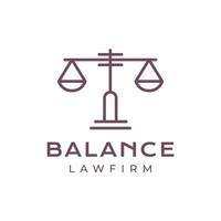 balans schaal advocaat wet firma modern lijn stijl gemakkelijk minimaal logo ontwerp vector icoon illustratie