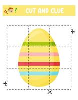 besnoeiing en lijm. Pasen eieren. leerzaam spel voor kinderen vector