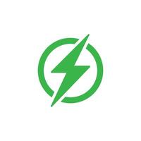 groen macht icoon geïsoleerd Aan wit achtergrond. bliksem macht icoon vector