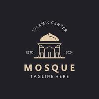 moskee logo ontwerp, gemakkelijk Islamitisch architectuur, embleem symbool Islamitisch centrum vector sjabloon