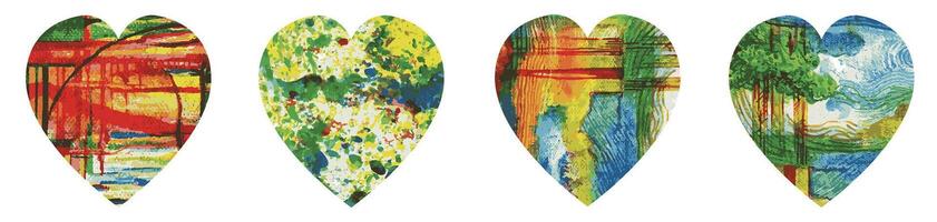 hart abstract kunst voor lay-out of banier ontwerp door hand- acryl kleur schilderen. vector