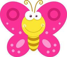 schattig vlinder tekenfilm mascotte karakter vector