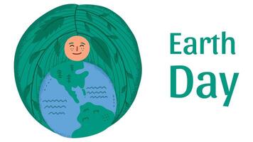 Internationale moeder aarde dag grafisch spandoek. milieu en duurzaamheid achtergrond. vector