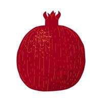 natuurlijk fruit granaatappel met textuur. vector illustratie in hand- trek stijl.