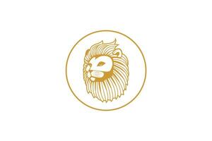 vector logo bedrijf gouden leeuw symbool elegant wit achtergrond