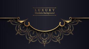 luxe achtergrond met gouden mandala ornament vector