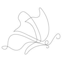 doorlopend een lijn vlinder vliegend single lijn schets kunst tekening illustratie vector