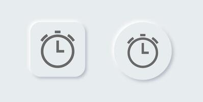 alarm lijn icoon in neomorf ontwerp stijl. timer tekens vector illustratie.
