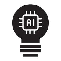 ai kunstmatig intelligentie- technologie licht lamp icoon. vector