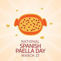 nationaal Spaans paella dag vector ontwerp sjabloon mooi zo voor viering. Spaans paella ontwerp vector. Spaans paella afbeelding. vector eps 10.